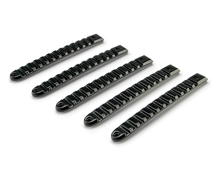 Door Handle Insert Set DV8 Offroad for 2007-18 Wrangler JK | Slotted Pic Rail Design | Aluminum Construction | Black Finish | Simple Screw-in Installation | Complete Kit