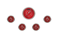 V8RS35SHC Classic Instruments V8 Red Steelie Five Gauge Set