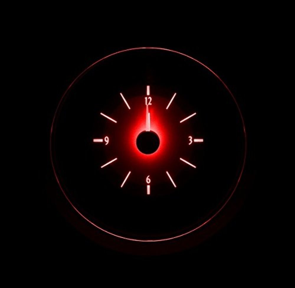 VLC-42F-S-R Dakota Digital Compatible with 1942-48 Ford/Mercury Car Analog Clock Gauge for VHX gauges only Silver Alloy Red Backlighting