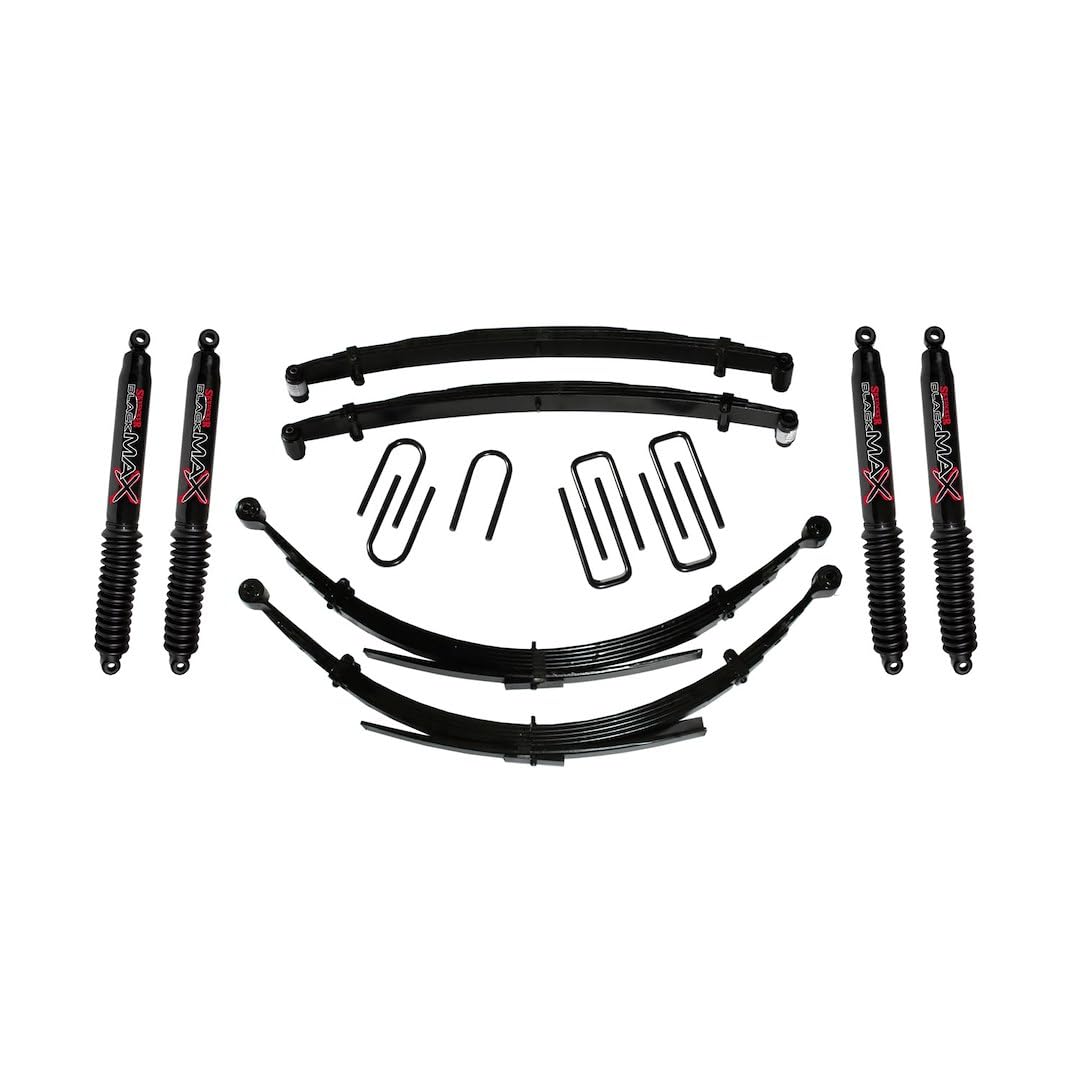 Skyjacker Suspension Lift Kit D600CDKS6-B w/Shock Black MAX Shocks 6 in. Front/Rear Lift Incl. Front/Rear Leaf Springs Front/Rear UBolt Kits Front Bushing Kit 4 Shocks