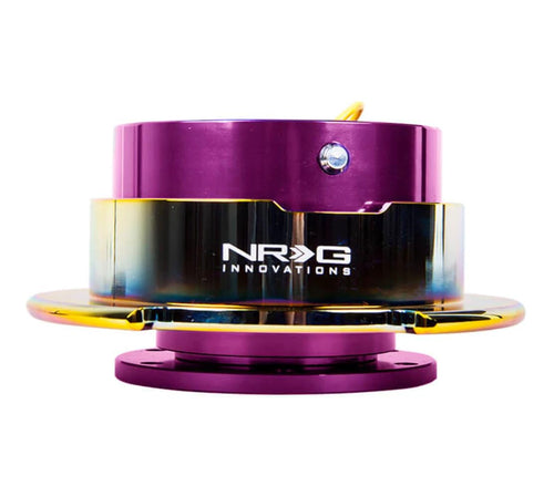 NRG Innovations Gen 2.5 NRG-SRK-250PP-MC Race Steering Wheel Quick Release Kit Adapter Purple Body/Neo Chrome Ring, 6x70 and 6x74mm Bolt Patterns
