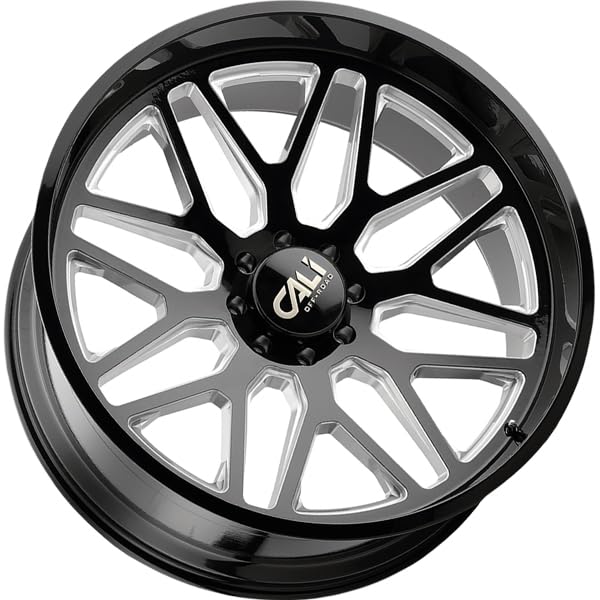 Cali 9115 Off-Road Invader Black Wheel with Gloss Milled (22 x 12. inches /6 x 139 mm, 51 mm Offset)