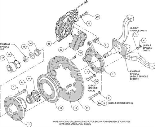Front Hub Kit DP6A, 12.19", Red