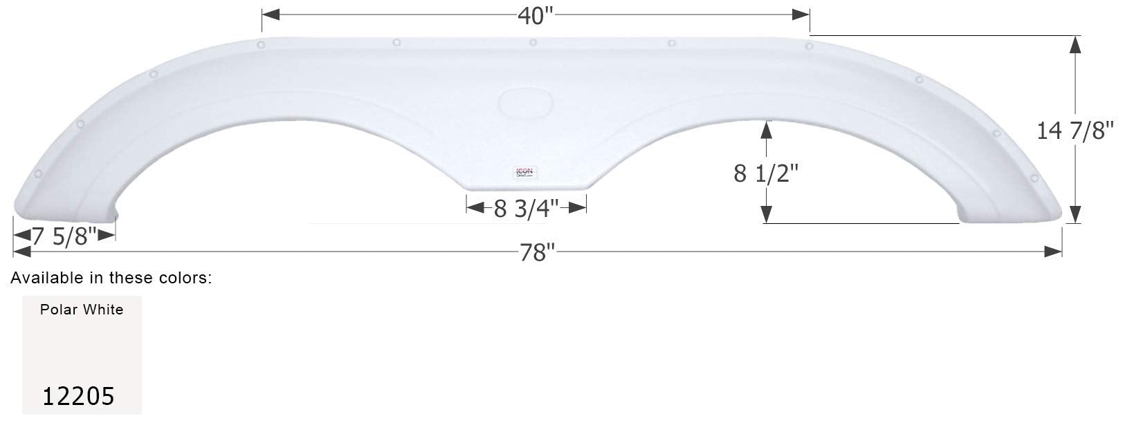 Fender Skirt ICON, Tandem, Thor, FS2205, Polar White