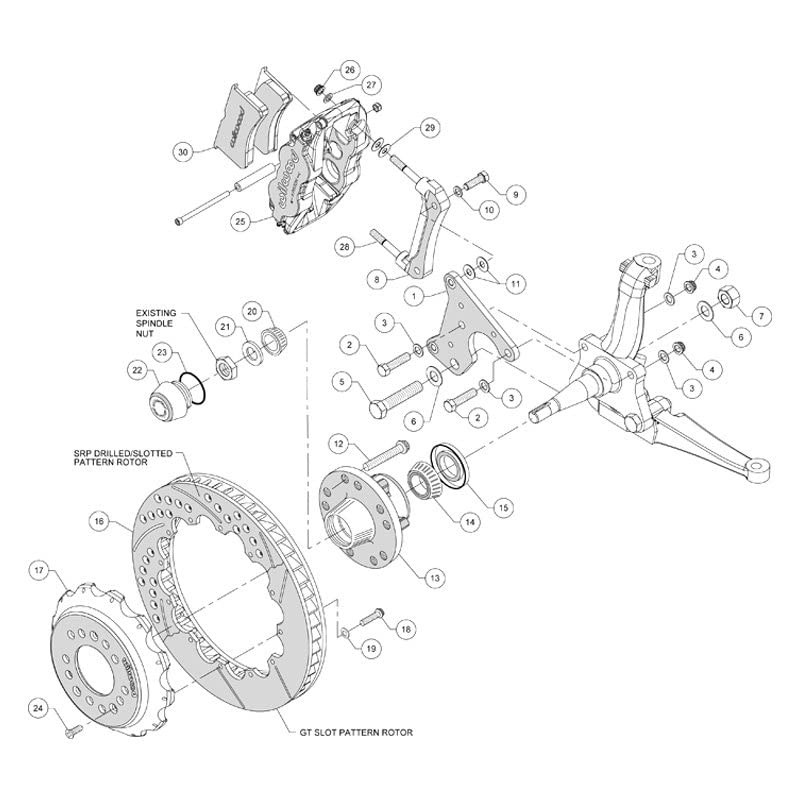 12.88" FNSL6R Front Hub Kit