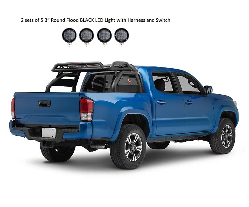 Atlas Roll Bar Black Horse Kit Compatible with 2015-2023 Toyota Tacoma-ATRB-TOTAB-PLFB