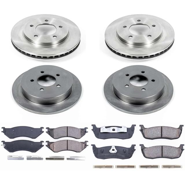 POWERSTOP Autospecialty KOE5461 Front and Rear Replacement Brake Kit-OE Brake Rotors & Ceramic Brake Pads