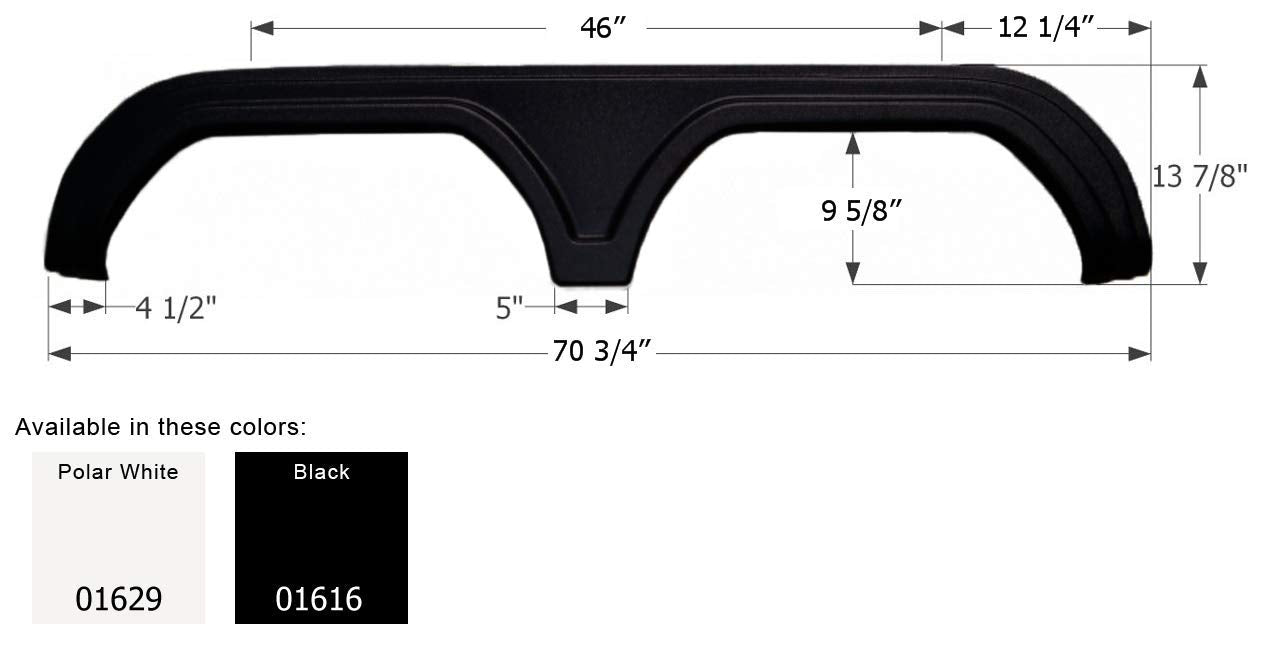 Tandem Axle Fender Skirt FS764 for Gulf Stream - ICON 01629 Polar White