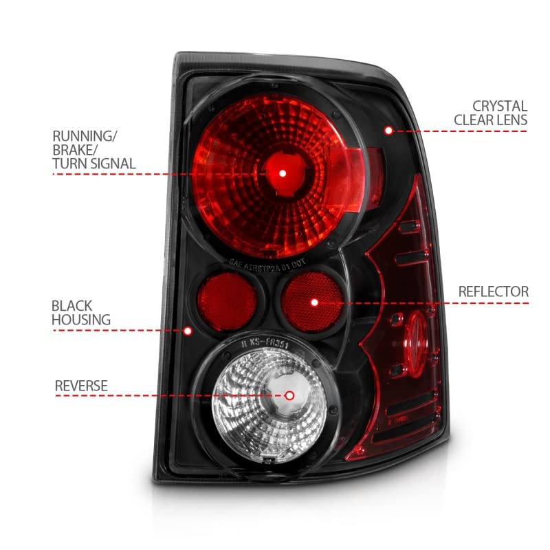 Black Euro Tail Light Set-Clear Lens ANZO USA 211081