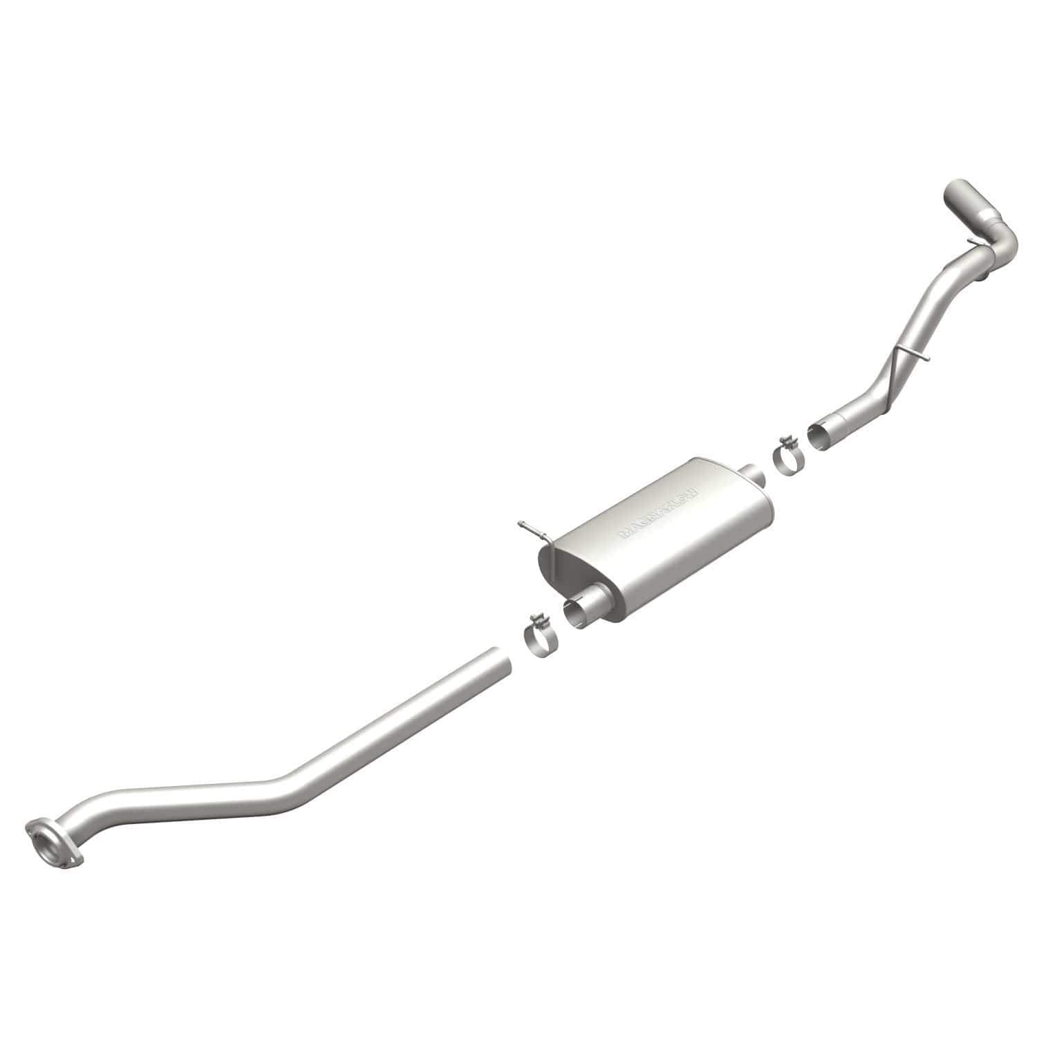 Cat-Back MagnaFlow Performance Exhaust System 15618 - Street Series, 3in Main Piping, Single Passenger Side Rear Exit, Polished Finish 4in Exhaust Tip - Silverado 1500/Sierra 1500 Exhaust Kit