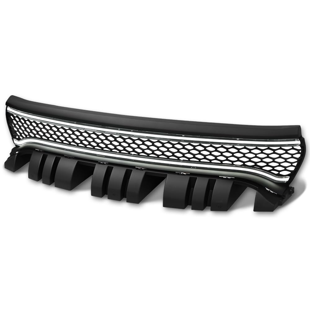 HEX Style Armordillo Honeycomb Mesh LED Front Grille|Compatible With 2015-2023 Dodge Charger|8734995|ABS Plastic|Matte Black|Front Hood Bumper Grille With LED Light Bar
