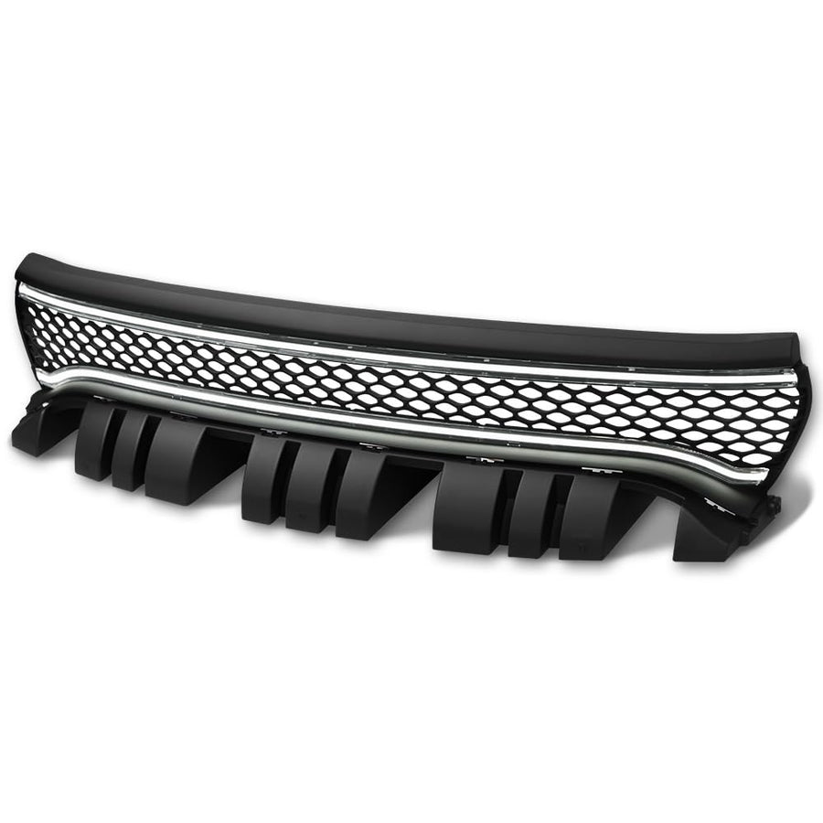 HEX Style Armordillo Honeycomb Mesh LED Front Grille|Compatible With 2015-2023 Dodge Charger|8734995|ABS Plastic|Matte Black|Front Hood Bumper Grille With LED Light Bar