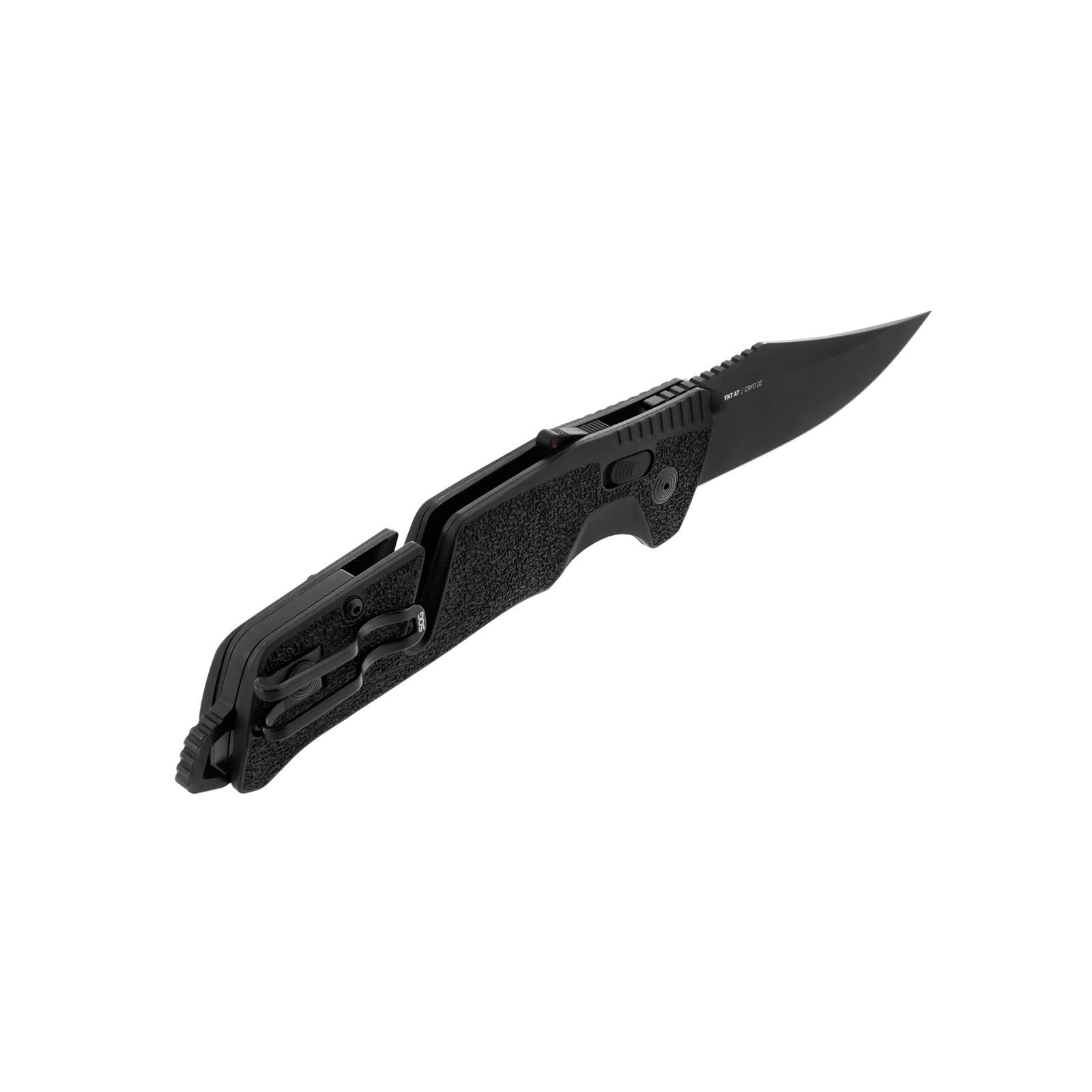 SOG Ambidextrous Trident Professional Straight Folding Knife | Heat-Treated CRYO D2 3.75" Stainless Steel Blade, Blackout