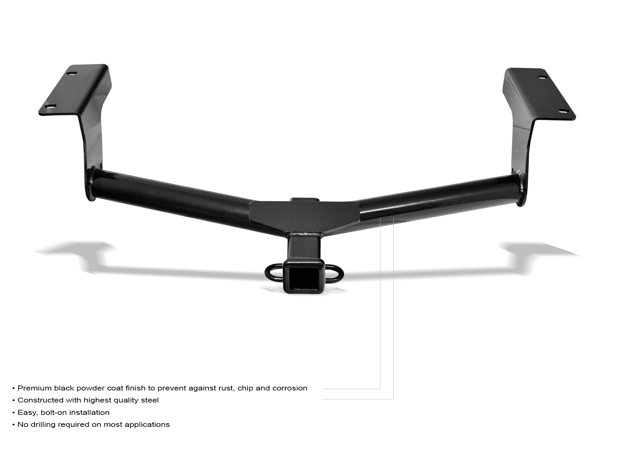 Class 3 Armordillo 7163911 Trailer Tow Hitch with 2" Receiver Tube - Black Fits 2006-2018 Toyota RAV4