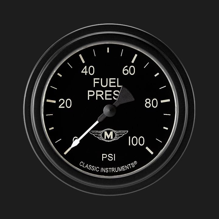 Moal Bomber Classic Instruments 2 5/8" Fuel Pressure Gauge 100 PSI Electric