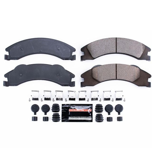 Power Stop Z23-1329 Z23 Evolution Sport Carbon Fiber Infused Ceramic Brake Pads with Hardware For Ford E-150, Ford E-250, Ford E-350 Super Duty, Ford E-350 Super Duty [Model Specific]