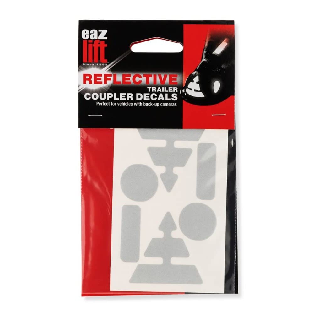 Camco Eaz-Lift Coupler Reflective Camper & RV Decals | Features a Highly Visible Design, Guidance for Easy Trailer Hookup, and are Simple to Use (44604)