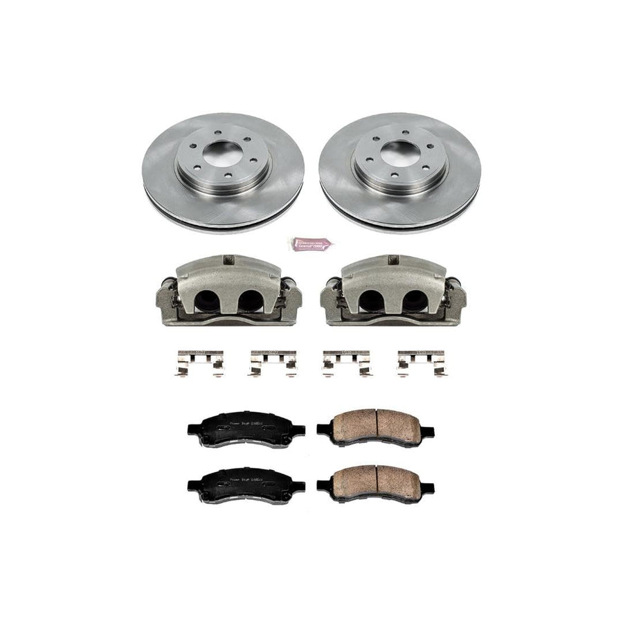 Power Stop KCOE1453 1-Click Autospecialty OE Replacement Brake Kit with Calipers For Chevrolet Trailblazer 2006-2009, Saab 9-7x 2008-2009 [Model Specific]