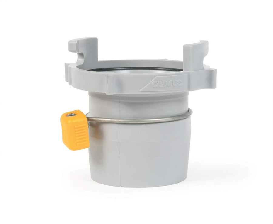 Camco Easy Slip Hose Straight Adapter with Slip-Lock Rings - Securely Connects Your Sewer to RV and Stores with Sewer in Standard 4" Bumper (39173)