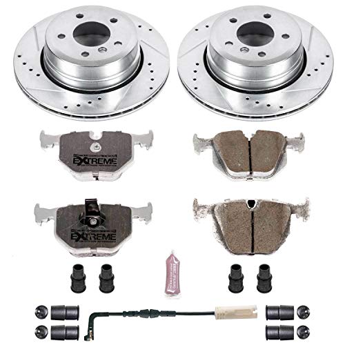 Power Stop K5492-26 Z26 Carbon Fiber Brake Pads Rear with Drilled & Slotted Brake Rotors Kit For BMW 530xi 2006-2007, BMW 535i xDrive 2009-2010, BMW 535xi 2008 [Model Specific]