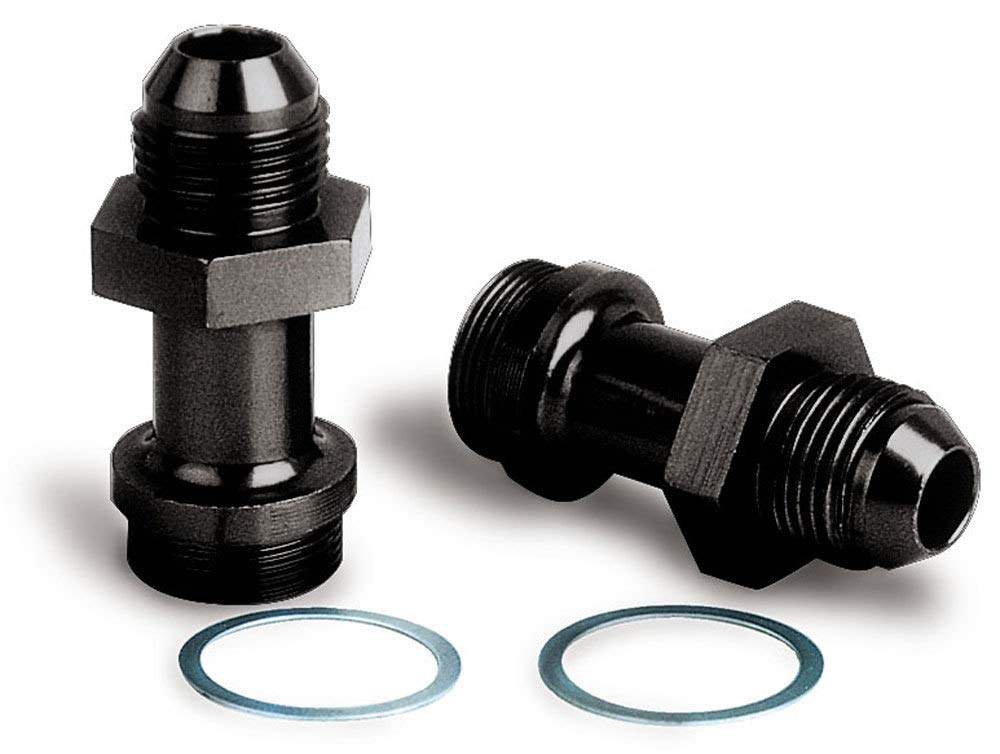 Moroso 65144 Aluminum Blue Anodized -8AN to 7/8-20" Male Thread Carburetor Fittings - Set of 2