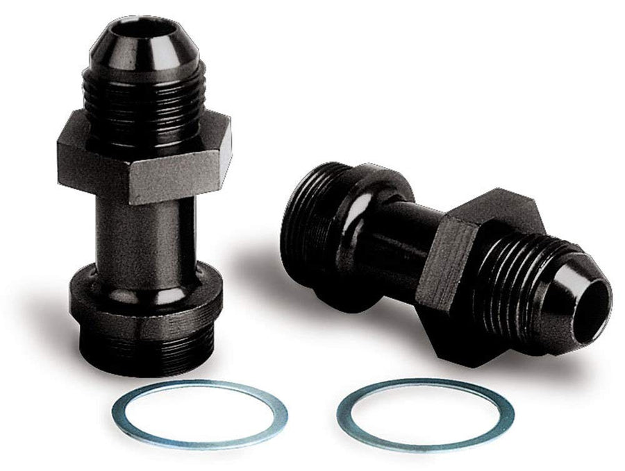 Moroso 65144 Aluminum Blue Anodized -8AN to 7/8-20" Male Thread Carburetor Fittings - Set of 2