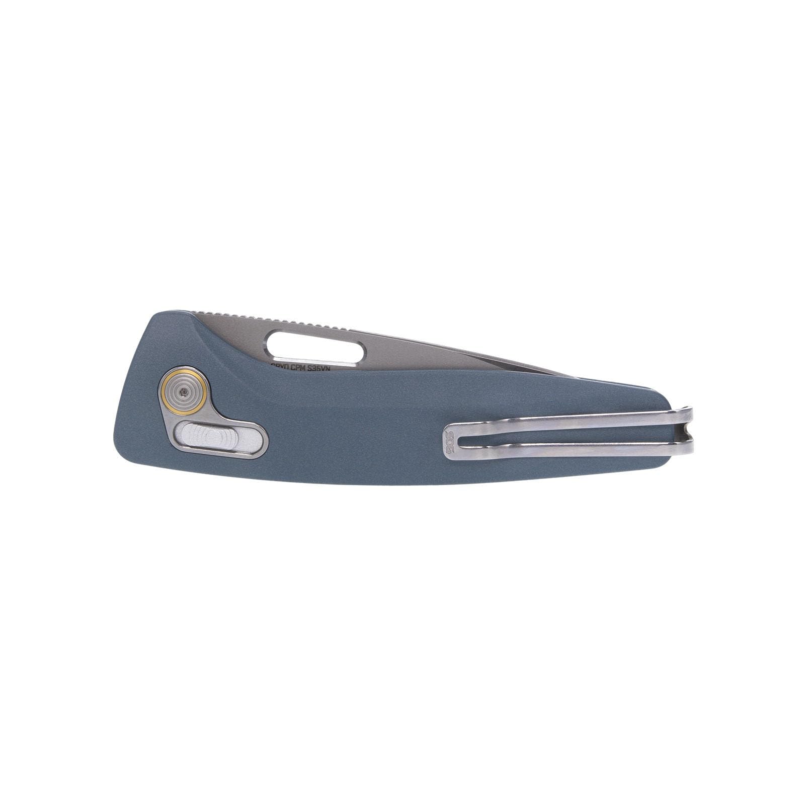 SOG One-Zero XR Daily Carry Easy-Opening Folding Knife with Aircraft-Grade Aluminum Handle | CRYO CPM S35VN Steel Blade, Smoke Gray/Chrome