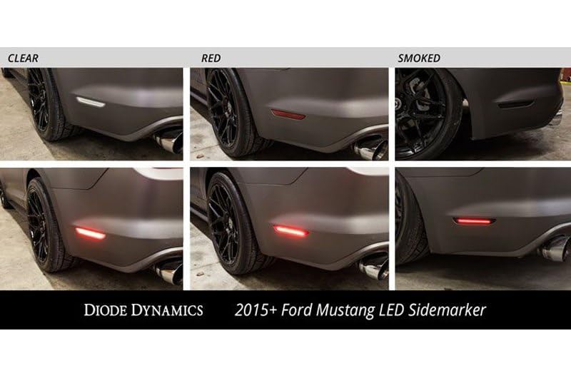 LED Sidemarkers Diode Dynamics for 2015-2021 Ford Mustang, Smoked (Set)