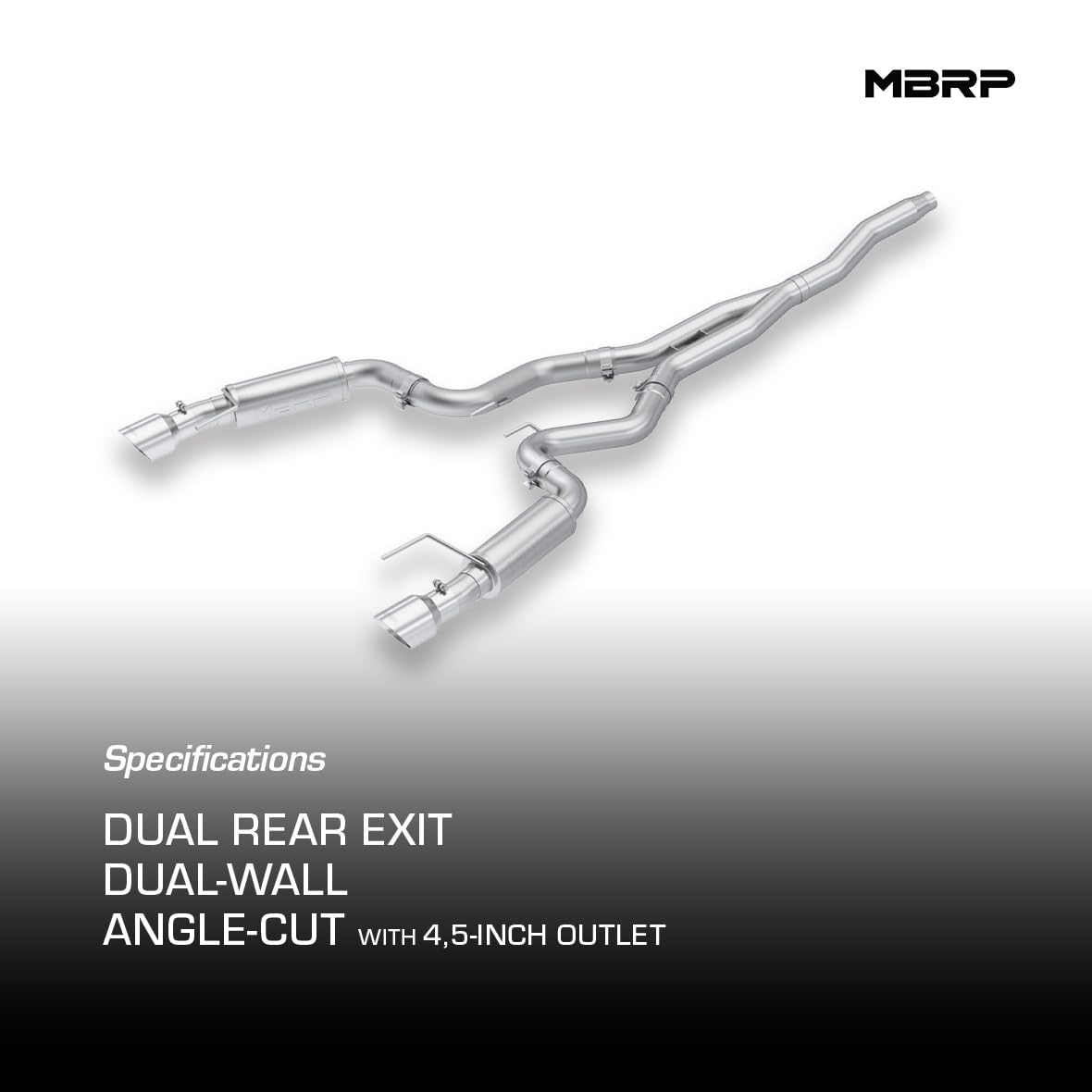 3" MBRP S7275AL Cat Back, Dual Split Rear, Race Version Exhaust System with 4.5" Tips (Aluminized Steel)