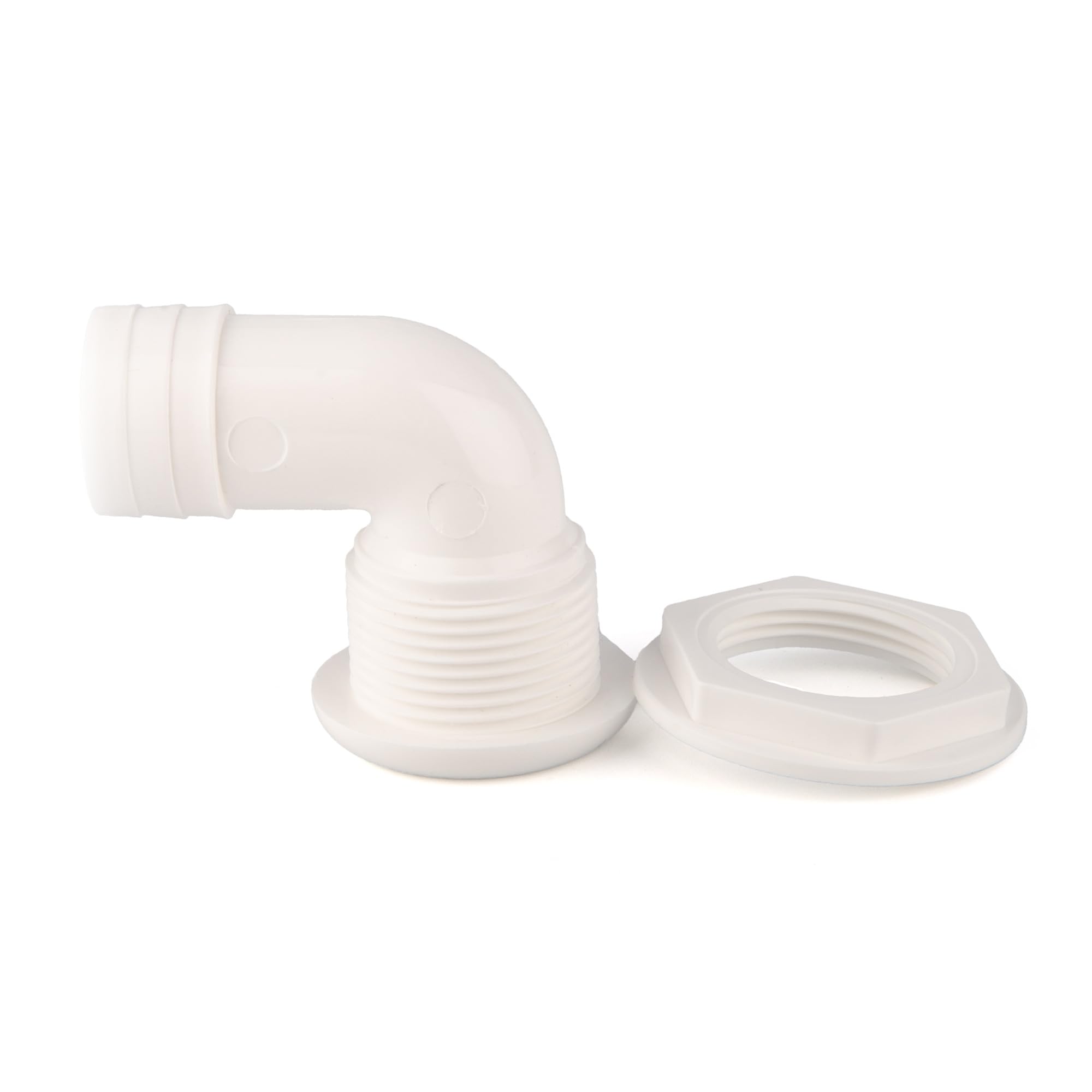 90 Degree T-H Marine Supplies Thru-Hull Fittings - 1-1/8 inch, White