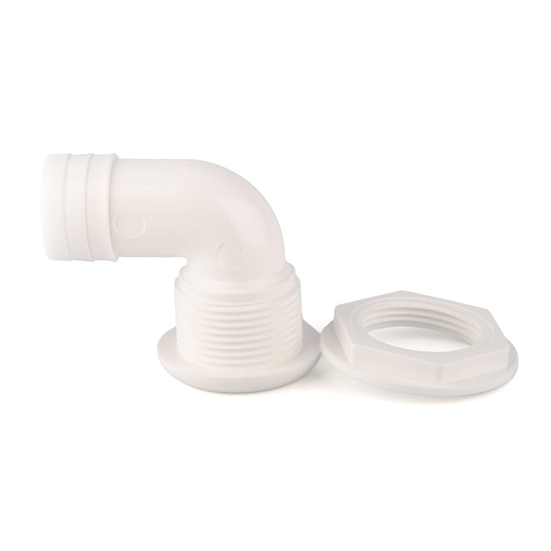 90 Degree T-H Marine Supplies Thru-Hull Fittings - 1-1/8 inch, White