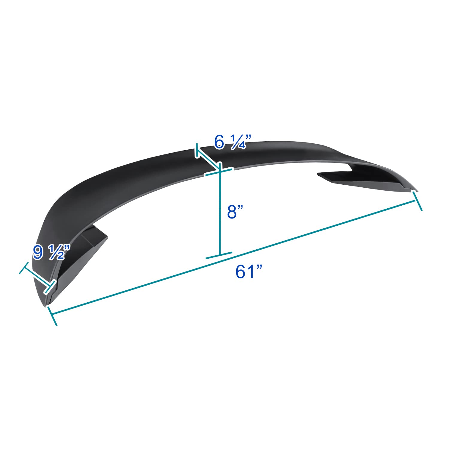 GT350 Style Spec-D Tuning Matte Black ABS Rear Trunk Spoiler Compatible with 2015-2022 Ford Mustang Models