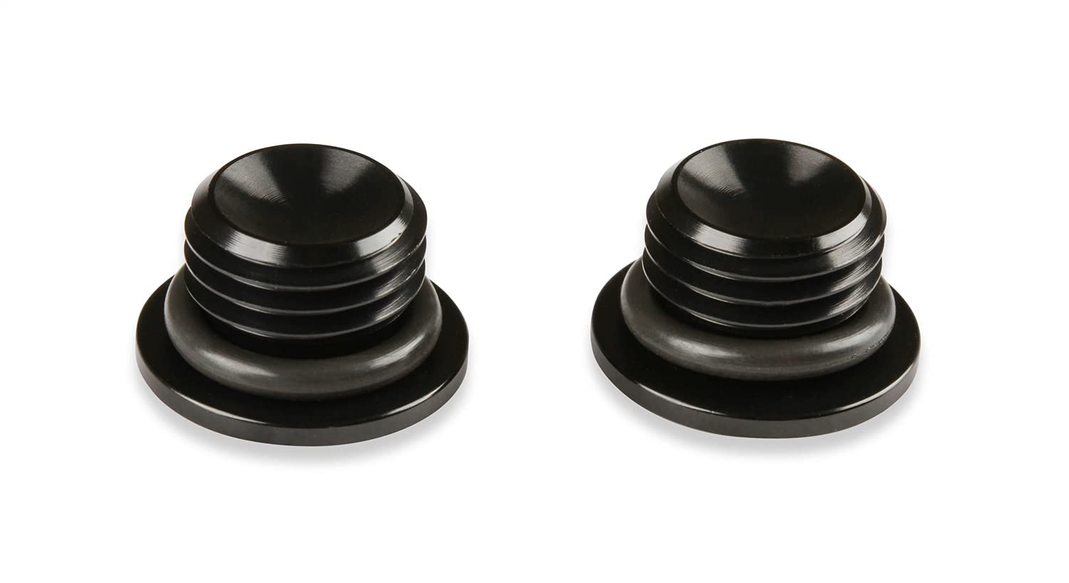 Black Earl's -6An Low Profile Port Plug, 2Pk