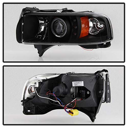 LED Halo Spyder Auto Projector Headlights Black/Clear 5010087