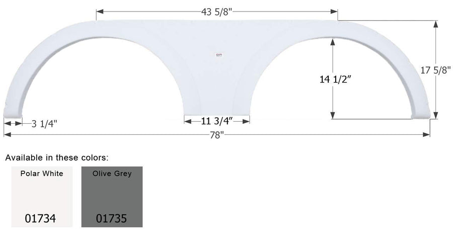 Fender Skirt ICON, Tandem, Keystone, FS1734, Olive Grey
