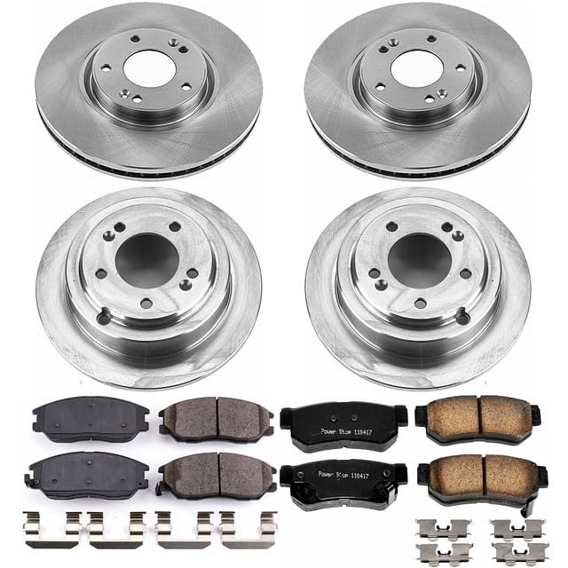 Power Stop KOE5833 Front and Rear Replacement Brake Kit-OE Brake Rotors & Ceramic Brake Pads For Kia Amanti 2004-2006 [Model Specific]