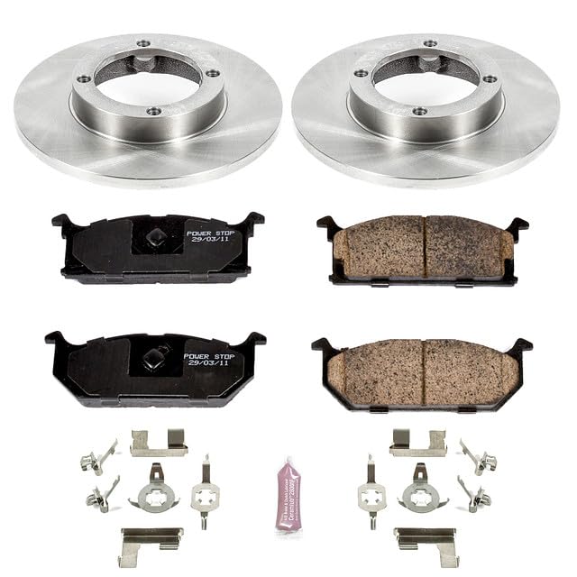 Power Stop Autospecialty KOE4811 Front Replacement Brake Kit-OE Brake Rotors & Ceramic Brake Pads For Geo Metro 1989-1994 [Model Specific]