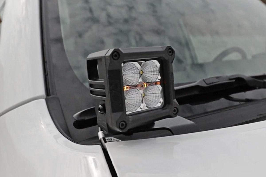 Rough Country 2" Dual LED Ditch Light Kit for Toyota 4Runner (2010-2024) - (2) 2-in Black Series LED Cubes, White DRL