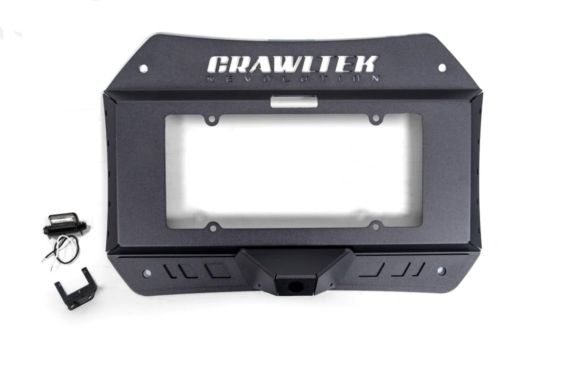 CrawlTek License Plate/Tailgate Plate Relocation Compatible with 2018-2023 Jeep Wrangler JL