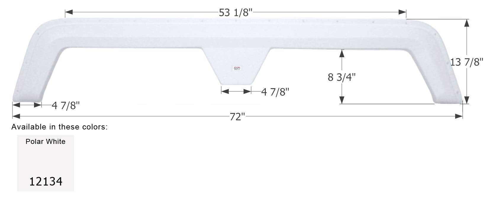 12134 Icon Technologies Limited RV Fender Skirt and Mud Flap (Fender Skirt, Tandem, Kaddy Kruiser, Fs2134, Polar White)
