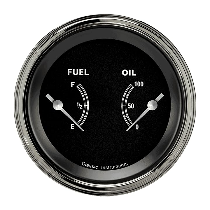 Classic Instruments Dual Gauge TR72SLC - Fuel Gauge & Oil 3 3/8"