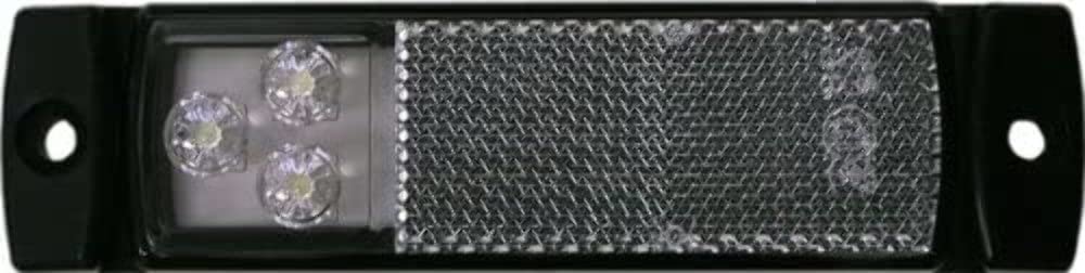 Led Front End Outline Marker Peterson 1203C, Ece, W/Reflex, Rectangular, 5.11"X1.26", Mv