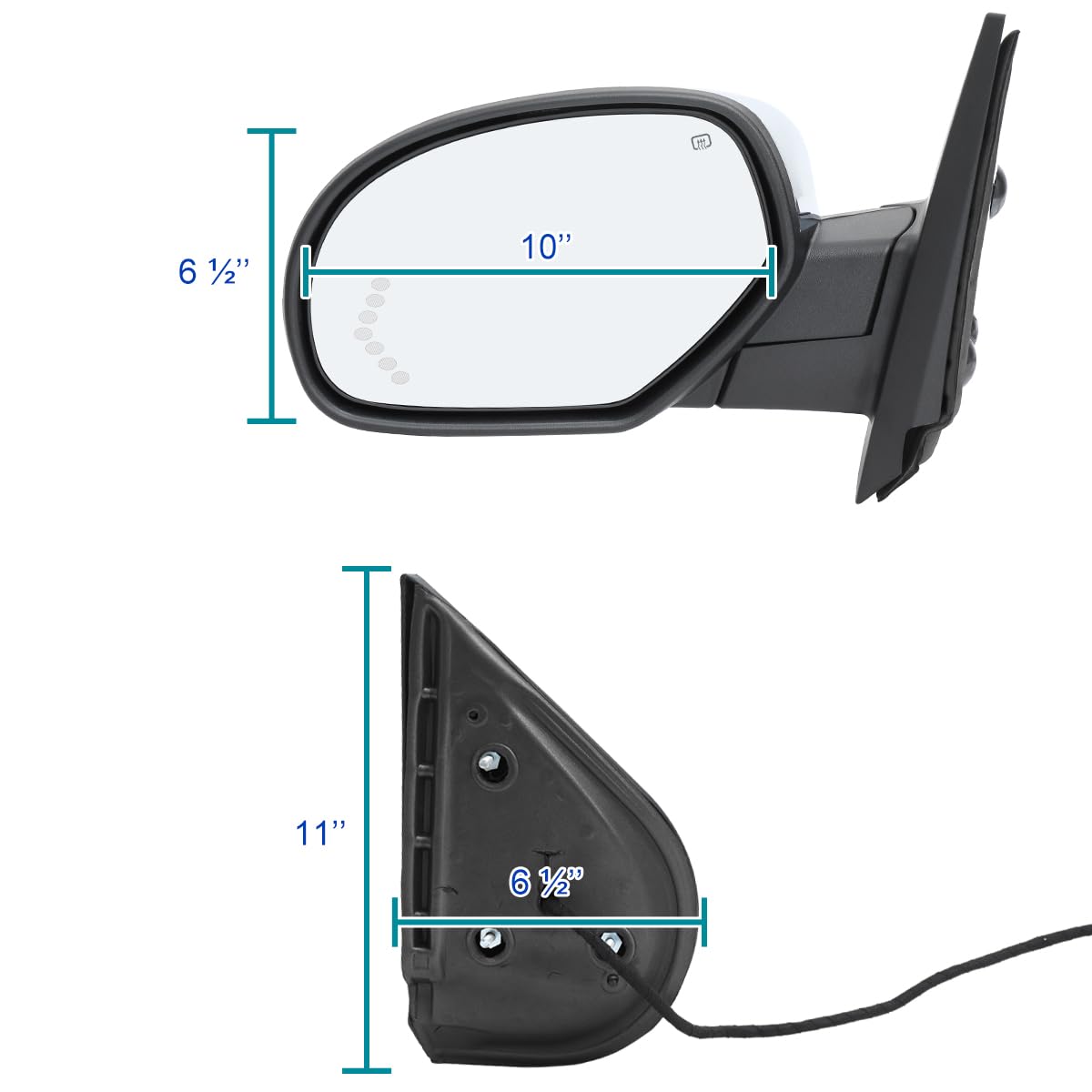 Spec-D Tuning Chrome Left Driver Side Power Heated Power Fold LED Arrow Mirror Compatible with 2007-2013 Chevy Silverado GMC Sierra