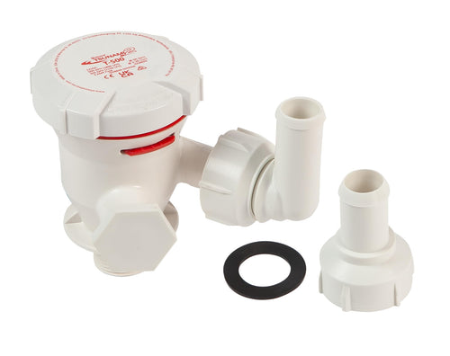 Tsunami Mk2 Aerator Pump Attwood 5643-4 T500, 12V, 500 GPH, Seacock with Fittings (Elbow & Straight), Direct Replacement for Attwood 4643-7