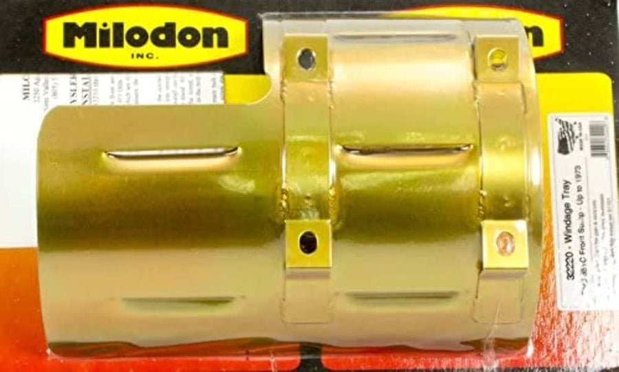 Milodon Gold Zinc Plated 32220 Louver Designed Front Sump Windage Tray for Ford Cleveland 351