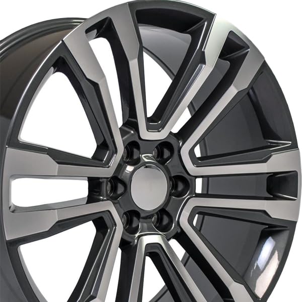 Hyper Black Machined Wheel OE Wheels LLC CV44-24100-6550-24MHB Painted (24 x 10. inches /6 x 139 mm, 24 mm Offset)