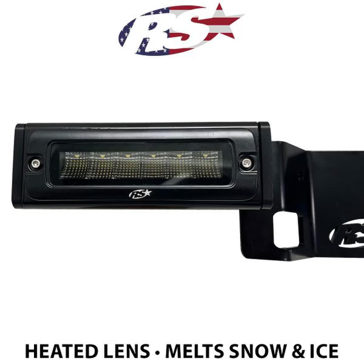 2020-2024 Chevy GMC 1500 Reverse Hitch Bar 7in LED Flood Lighting Heavy Duty Bolt-On Blacked Out Kit with Heated Lens and Dual End Light Cap