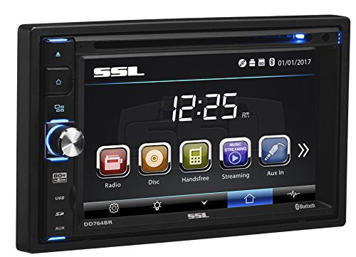 Sound Storm DD764BR Laboratories Car Audio Stereo System - 6.2 Inch Double Din, Touchscreen, Bluetooth Audio and Hands-Free Calling, CD Player, USB, Radio Receiver, Backup Camera