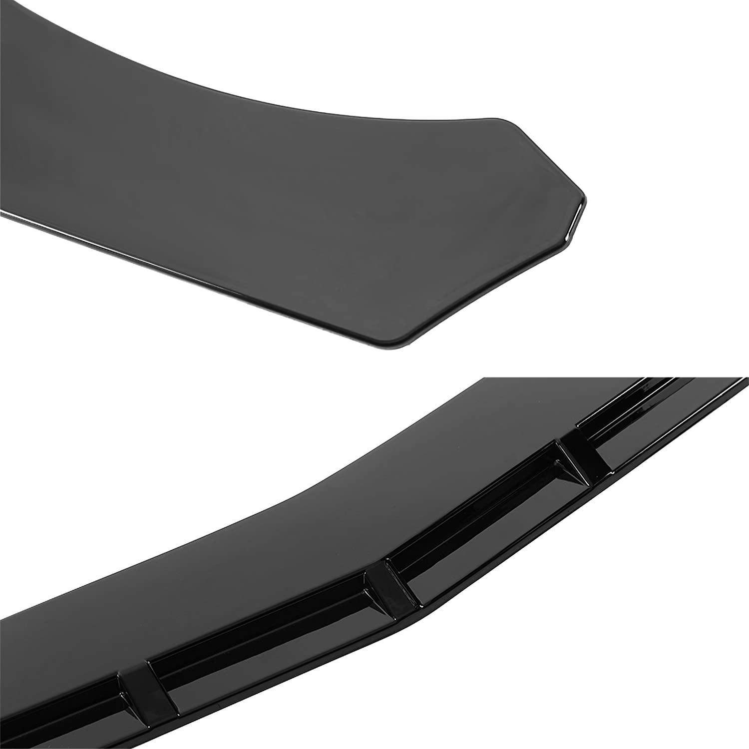 Glossy Black PP Spec-D Tuning Universal Front Bumper Lip Spoiler Splitter Body Kits 3PC