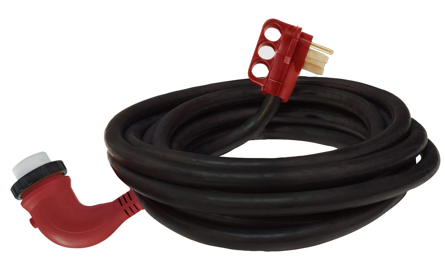 Valterra 90-Degree Mighty Cord® RV 50-Amp Detachable Power Cord, 25-Foot Cord for RV, Red